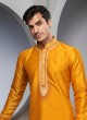 Designer Mustard Yellow Embroidered Kurta Pajama